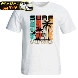 تی شرت آستین کوتاه مردانه مدل هاوایی کد J138 رنگ سفید