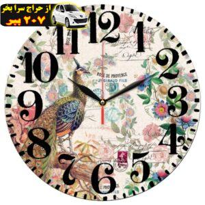 ساعت دیواری طرح گل و طاووس کد 1311