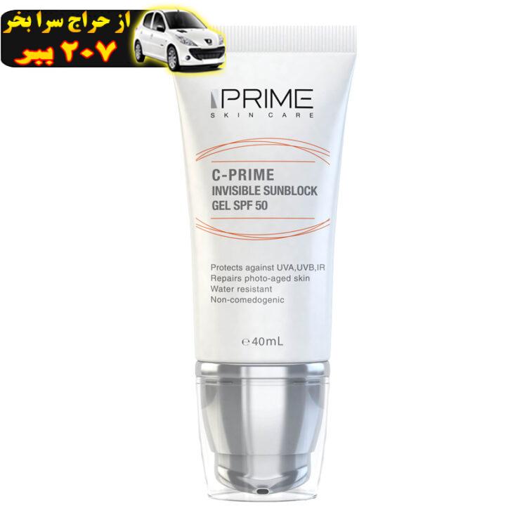 ژل ضد آفتاب بی رنگ پریم SPF 50 مدل C-Prime مناسب برای انواع پوست حجم 40 میلی لیتر