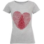 تی شرت آستین کوتاه زنانه طرح قلب کد S161