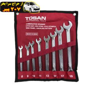 مجموعه 8 عددی آچار یکسر تخت یکسر رینگی توسن مدل TI101-S8