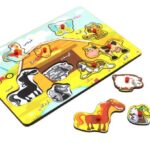 پازل چوبی 9 تکه آکو مدل Farm animals