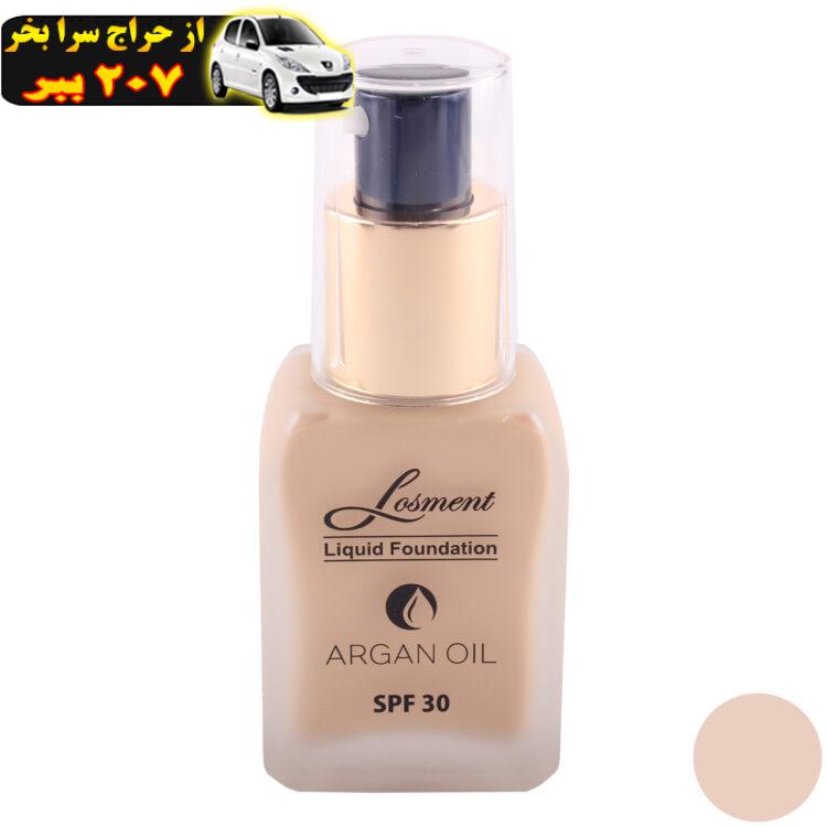 کرم پودر لوسمنت SPF30 حاوی روغن آرگان و آلوئه ورا شماره L201 حجم 36 میلی لیتر