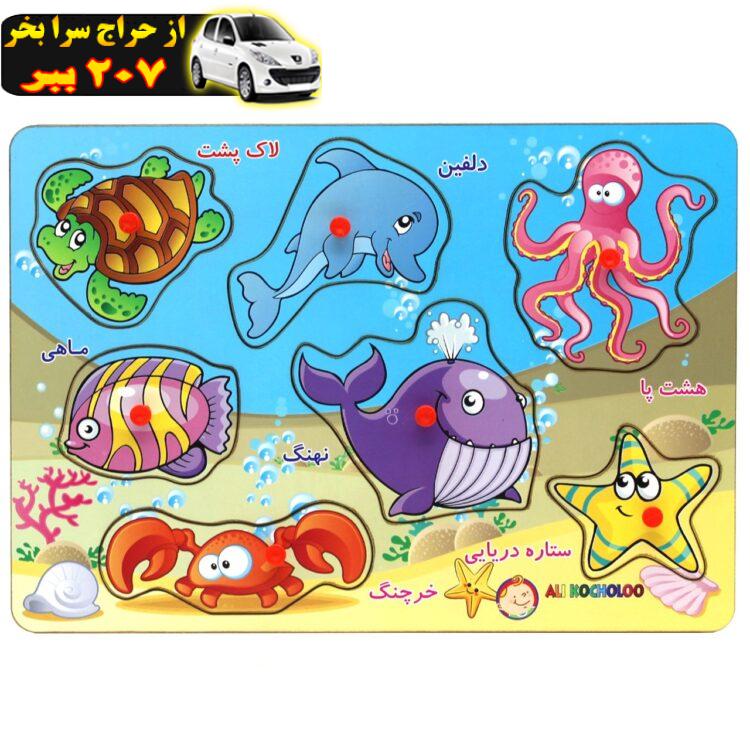 پازل چوبی 7 تکه آکو مدل Aquatic