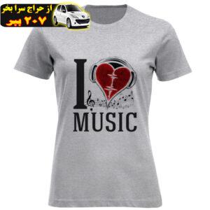 تی شرت آستین کوتاه زنانه مدل D899 MUSIC