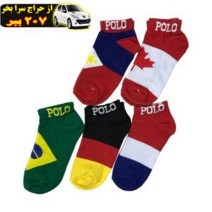 جوراب طرح پرچم بصیر ایران مدل 0080 بسته 5 جفتی