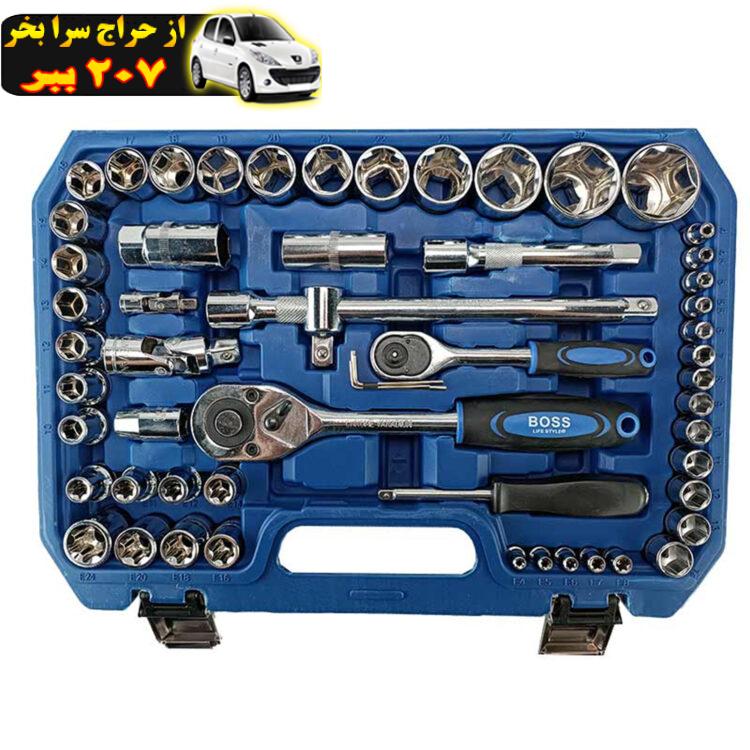 آچار بکس صنعتی باس مدل BS-108PCS مجموعه 108 عددی