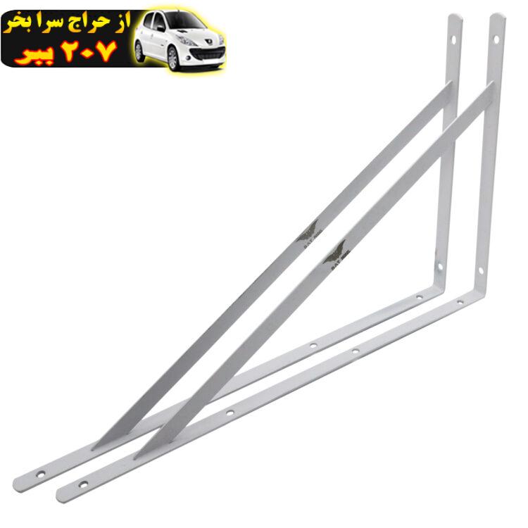 پایه نگهدارنده طبقه دیواری مدل بت کد YP4-400x250MM مجموعه 2 عددی