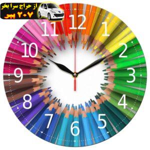 ساعت دیواری طرح مداد رنگی کد 1201