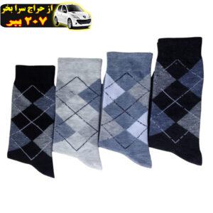 جوراب مردانه طرح اسکاچ بسته 4 عددی