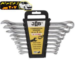 آچار یکسر تخت و یکسر رینگی جاب مدل MM 19-8 مجموعه 8 عددی