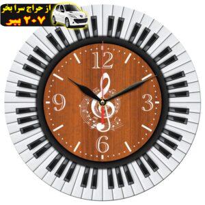 ساعت دیواری طرح پیانو و نت موسیقی کد 1185B
