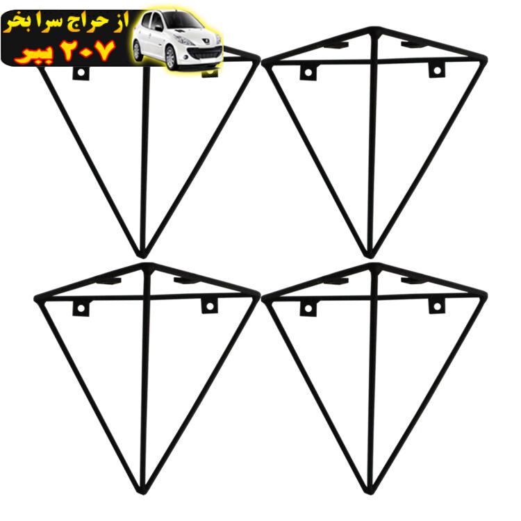 پایه نگهدارنده طبقه دیواری هوکا مدل HH101 بسته 4 عددی