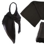 روسری نخی زنانه برند آیسا مدل TP1-Black رنگ مشکی