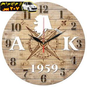 ساعت دیواری طرح قطب نما و چوب کد 1232