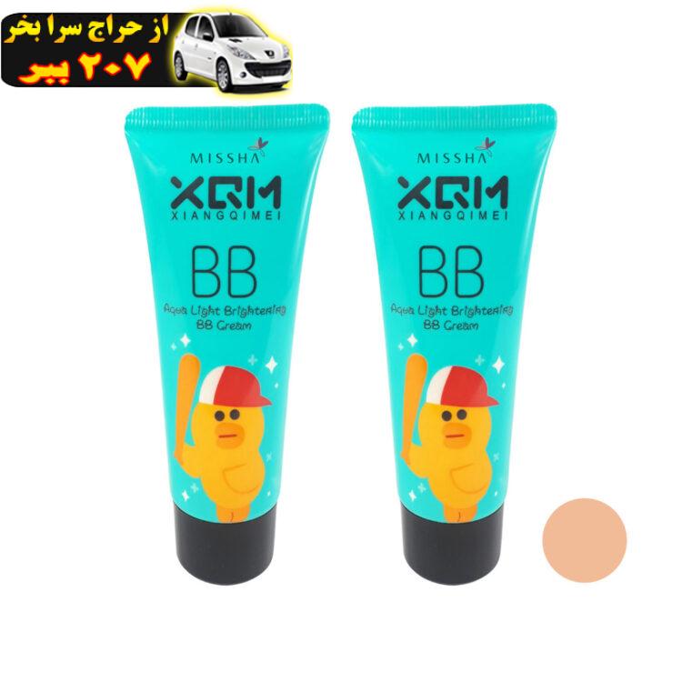 کرم پودر BB میشا مدل Aqua Brightening حجم 65 میلی لیتر مجموعه 2 عددی