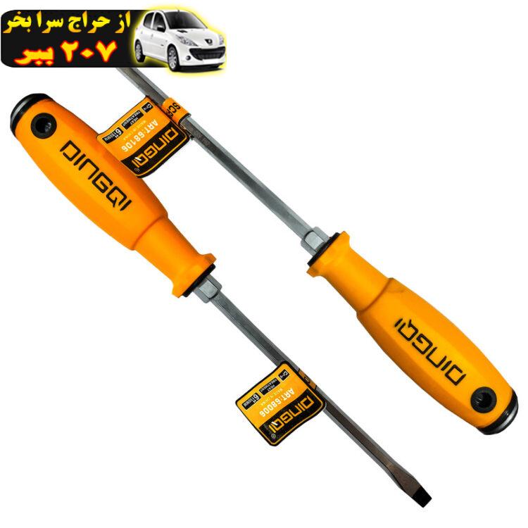 پیچ گوشتی دو سو و چهارسو ضربه خور دینگشی مدل DT-6150 بسته 2 عددی