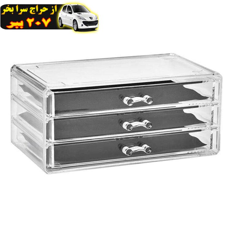 استند لوازم آرایشی نیلوشاپ مدل سه کشو کد 3Drawers