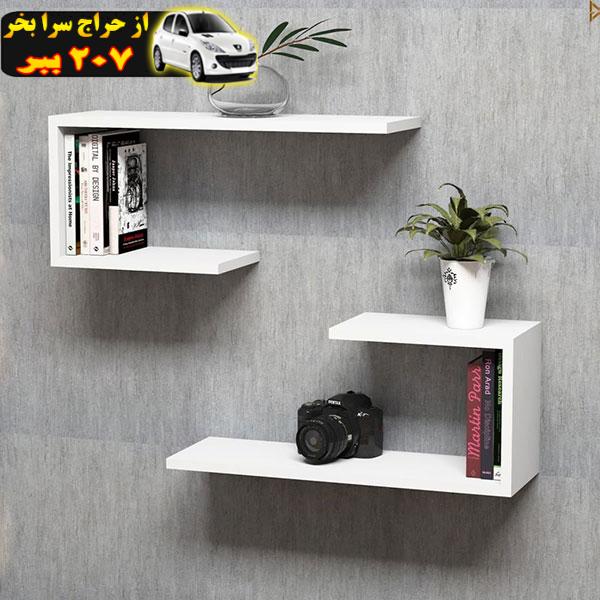 شلف دیواری فلفور کابینت مدل 60-27 cm مجموعه 2 عددی