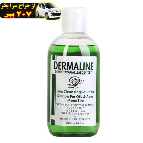 محلول پاک کننده صورت درمالاین مدل OILY SKIN حجم 250 میلی لیتر