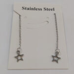 گوشواره زنانه استینلس استیل مدل بخیه طرح ستاره کد sta111