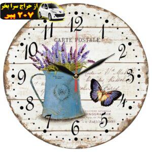ساعت دیواری مدل 1095 طرح گل و پروانه