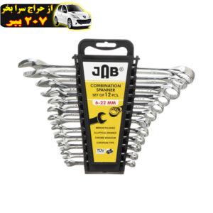 آچار یکسر تخت و یکسر رینگی جاب مدل  MM 622 مجموعه 12 عددی