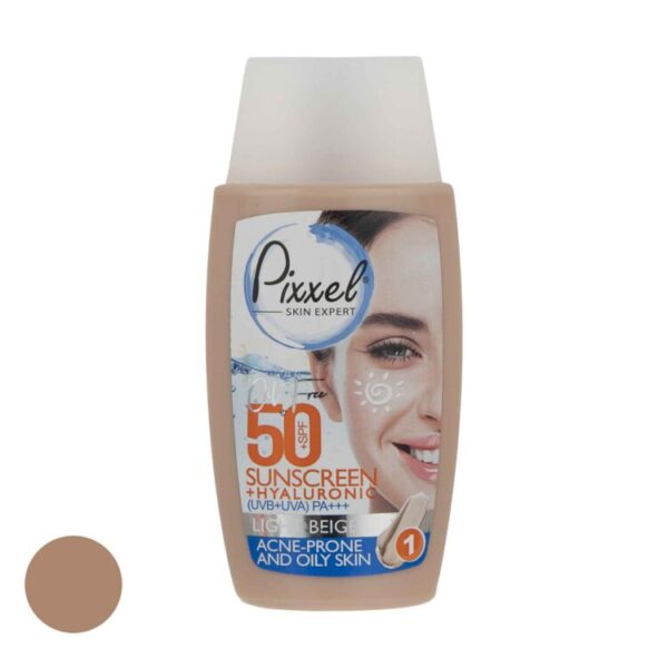 کرم ضد آفتاب رنگی پیکسل 50 SPF مدل LIGHT BEIGE مناسب برای پوست های چرب حجم 50 میلی لیتر