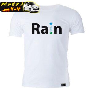 تی شرت آستین کوتاه مردانه مدل RAIN  کد 0j0 22 رنگ سفید