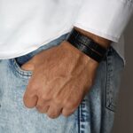 دستبند مردانه مدل کمربندی دو لاین