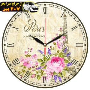 ساعت دیواری مدل 1091 طرح پاریس و گل
