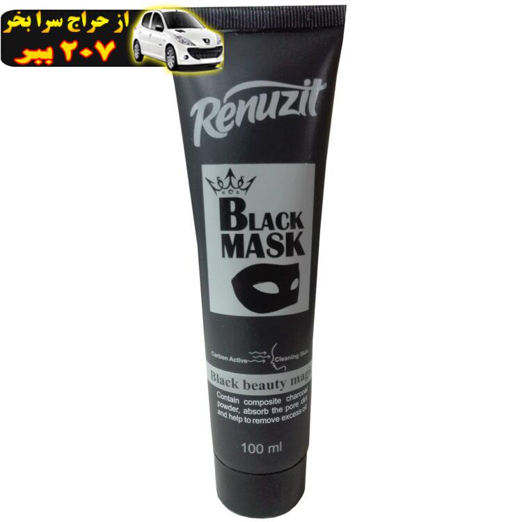 ماسک صورت رینوزیت مدل Black mask carbon active حجم 100 میلی لیتر