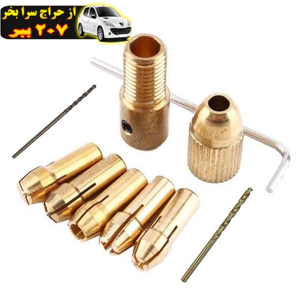 مجموعه 10 عددی سه نظام و مته شفت 3 مدل M8083 به همراه کولت مینیاتوری