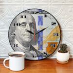 ساعت دیواری مدل 1186 طرح اسکناس دلار
