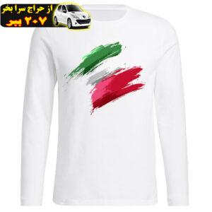 تیشرت آستین بلند مردانه طرح پرچم ایران مدل I008W