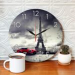 ساعت دیواری طرح برج ایفل پاریس و ماشین قدیمی کد 1267