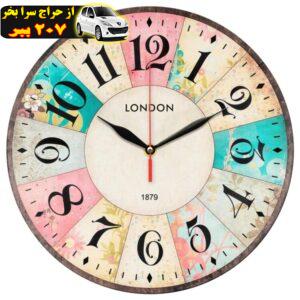 ساعت دیواری طرح آنتیک رنگارنگ کد 1393