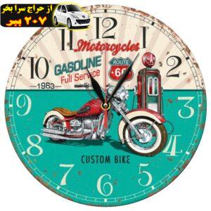 ساعت دیواری طرح موتور سیکلت و پمپ بنزین کد 1372