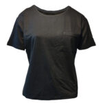 تی شرت آستین کوتاه زنانه مدل تک جیب ویسکوز کد 508 رنگ مشکی