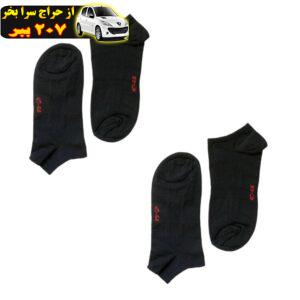 جوراب مردانه مدل مچی کد BLA-SA1 رنگ مشکی بسته 2 عددی
