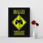 تابلو نوری گیم دکور طرح اتاق گیمینگ مدل Game zone