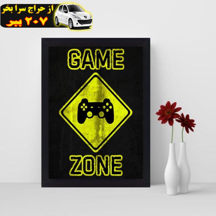 تابلو نوری گیم دکور طرح اتاق گیمینگ مدل Game zone