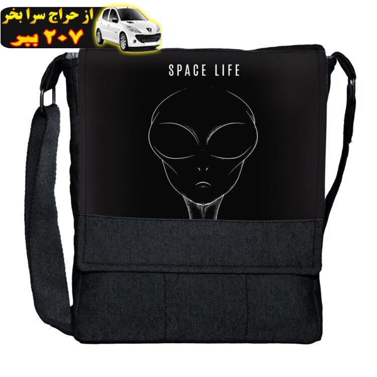 کیف دوشی گالری چی چاپ طرح alien space life کد 65822