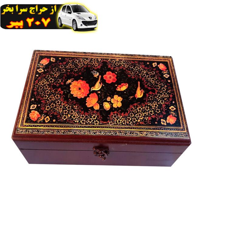 جعبه پذیرایی طرح گل و مرغ کد N1525