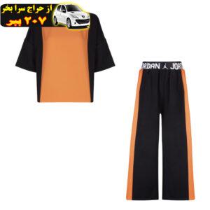 ست تی شرت و شلوار ورزشی زنانه مدل AJ-01 رنگ نارنجی