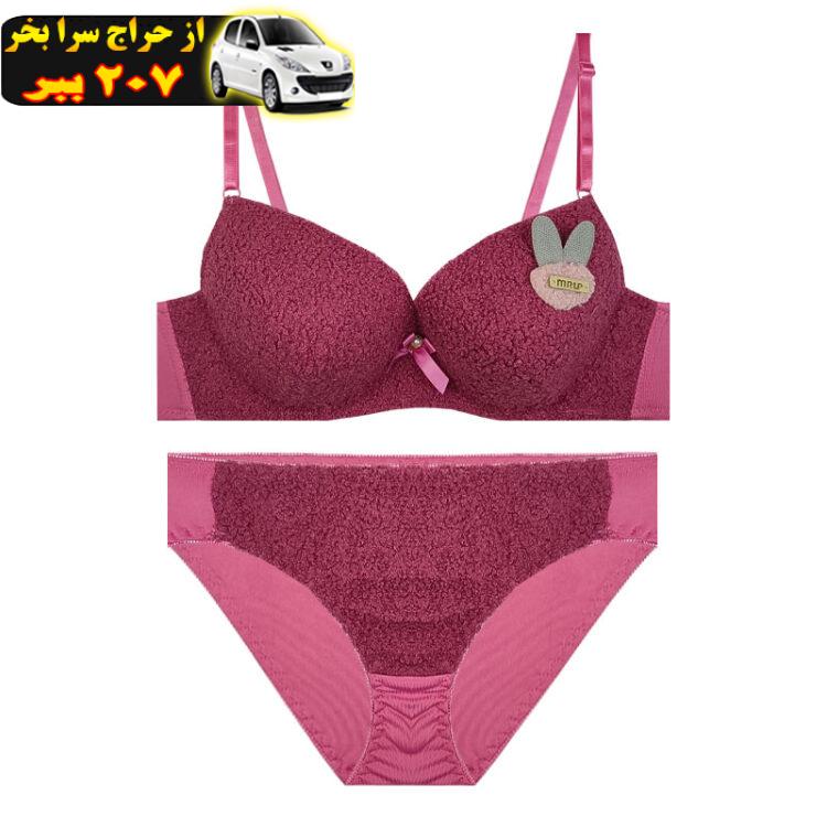 ست شورت و سوتین زنانه مدل جکدار اسفنجی طرح تدی عروسکی کد E9916