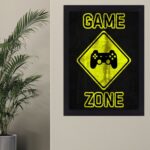 تابلو نوری گیم دکور طرح اتاق گیمینگ مدل Game zone