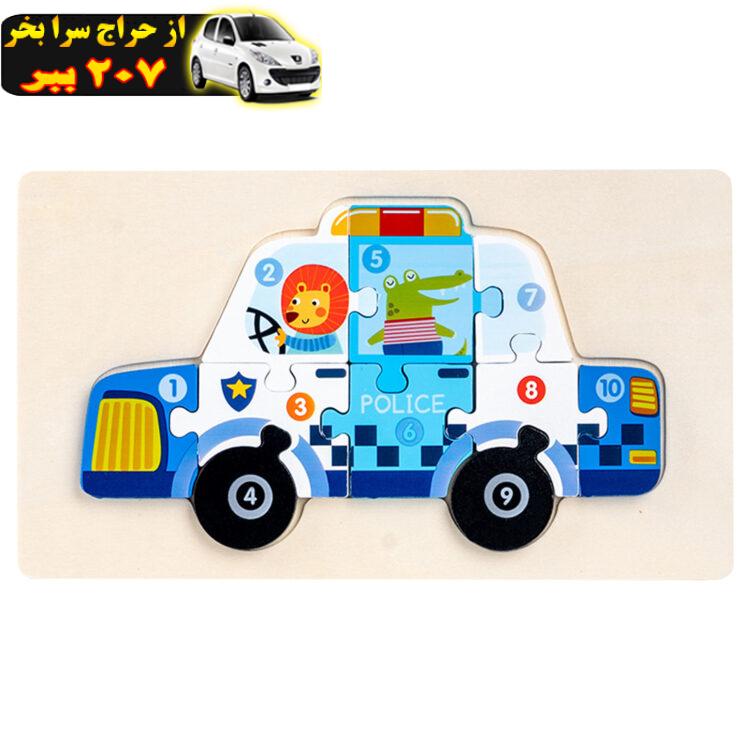 پازل آموزشی 10 تکه مدل Police Car