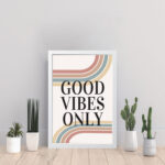 تابلو مدل مینیمال Good Vibes only کدS2922-b