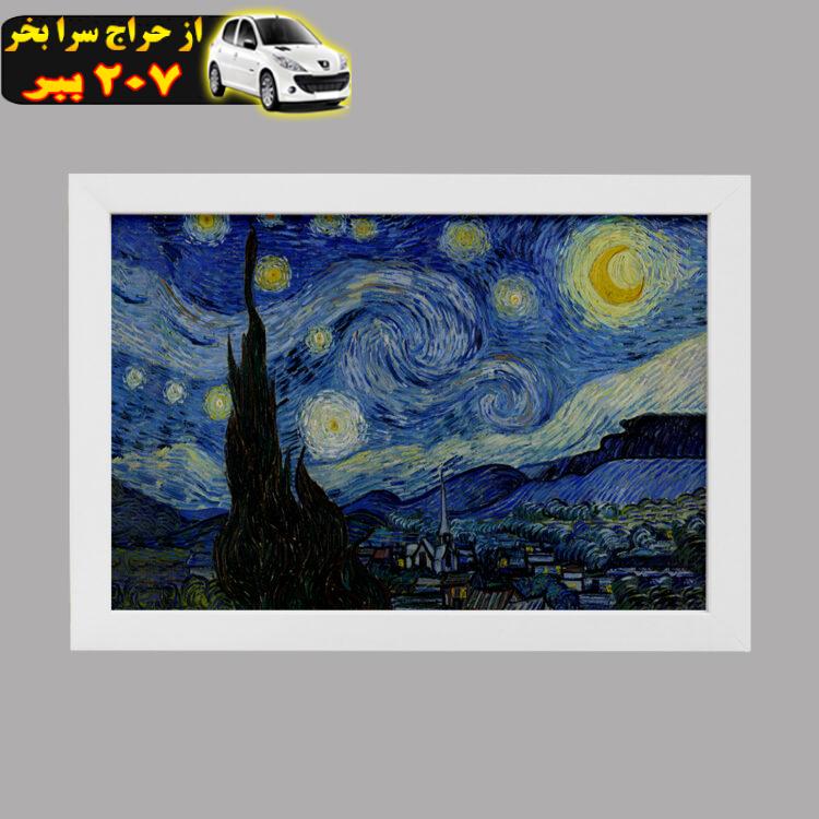 تابلو خندالو مدل دکوراتیو شب های پر ستاره ونگوگ Van Gogh کد M111 مجموعه 1 عددی